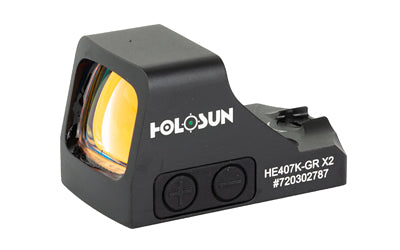Holosun Technologies 407K-X2 Green Dot | Black Color | Side Battery | 6 MOA Dot HE407K-GR X2