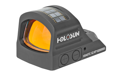 Holosun Technologies 407C-X2 | Red Dot | 2 MOA | Black | Side Battery | Solar Failsafe | Mount Not Included HS407C X2
