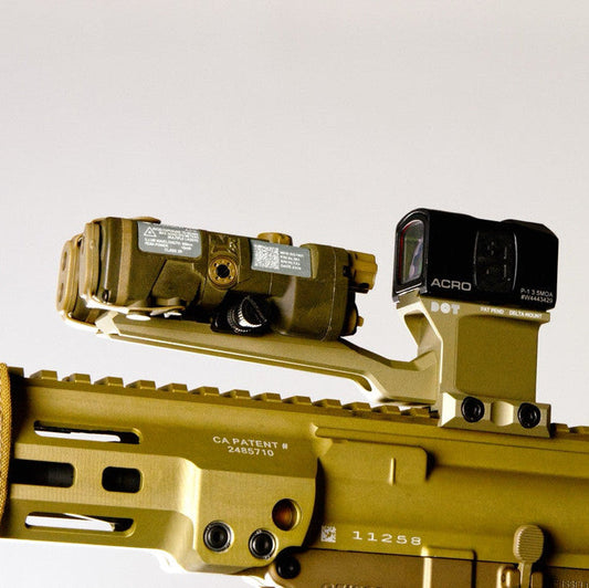 DOT Delta ACRO Mount | 2.26" Extra-High Riser to See Over Lasers | Fits ACRO P-1 & P-2 Optics