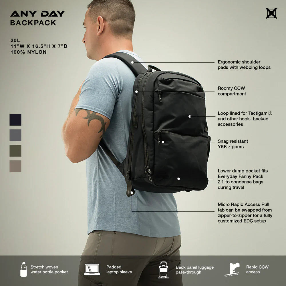 Vertx Any Day 20L | Laptop Backpack & Rapid CCW Access | 1.65lb Light